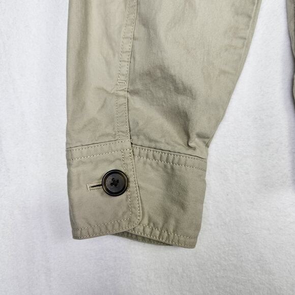 LL Bean Womens Field Utility Jacket Draw Cord Waist Beige Canvas Military 18 - Picture 10 of 16